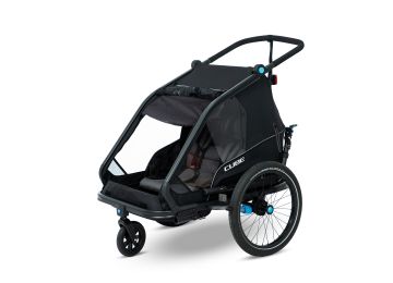 Cube Kinder Fahrradanhänger Double CMPT black