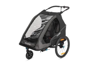 Cube Kinder Fahrradanhänger Double PURE black´n´grey